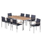 Table et chaises de jardin TEAKLINE 9D Teck massif / Acier inoxydable