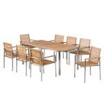 Set di 9 mobili da giardino TEAKLINE A Legno massello di teak / Acciaio inox