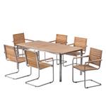 Table et chaises de jardin TEAKLINE 7B Teck massif / Acier inoxydable