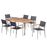 Table et chaises de jardin TEAKLINE 7C Teck massif / Textile - Noir
