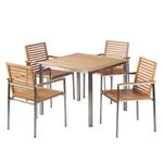 Table et chaises de jardin TEAKLINE 5A Teck massif / Acier inoxydable