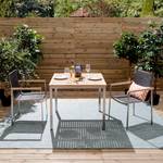 Table et chaises de jardin TEAKLINE 3E Teck massif / Textile - Noir