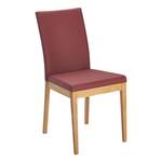 Ensemble table et chaises Vallenar III Chêne sauvage massif - Rouge Bordeaux