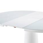 Table Abakan (avec rallonge) Verre / Acier inoxydable - Blanc mat / Acier inoxydable