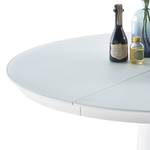 Table Abakan (avec rallonge) Verre / Acier inoxydable - Blanc mat / Acier inoxydable