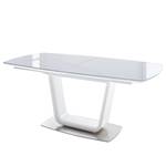 Table Abasa Verre / Acier inoxydable - Gris brillant / Acier inoxydable - Gris clair brillant