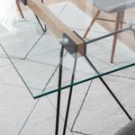 Esstisch Anadyr Glas / Metall - Klarglas / Schwarz & Esche