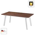 Table Anzio Noyer ramageux / Blanc mat