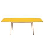 Table extensible Arvid Chêne partiellement massif - Jaune - Largeur : 122 cm - Chêne clair