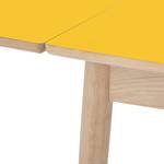 Table extensible Arvid Chêne partiellement massif - Jaune - Largeur : 122 cm - Chêne clair