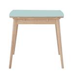 Table extensible Arvid Chêne partiellement massif - Gris menthe - Largeur : 122 cm - Chêne clair