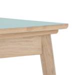 Table extensible Arvid Chêne partiellement massif - Gris menthe - Largeur : 122 cm - Chêne clair