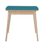 Table extensible Arvid Chêne partiellement massif - Bleu pétrole - Largeur : 122 cm - Chêne clair