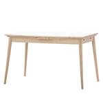 Table extensible Arvid Chêne partiellement massif - Blanc - Largeur : 122 cm - Chêne clair