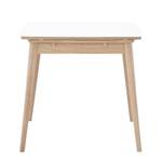 Table extensible Arvid Chêne partiellement massif - Blanc - Largeur : 122 cm - Chêne clair