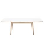 Table extensible Arvid Chêne partiellement massif - Blanc - Largeur : 122 cm - Chêne clair