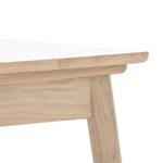 Table extensible Arvid Chêne partiellement massif - Blanc - Largeur : 122 cm - Chêne clair