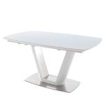 Tavolo da pranzo Askes Vetro/acciaio inossidabile - Bianco opaco/Acciaio inossidabile - 160 x 95 cm