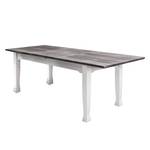 Table extensible Basilico Epicéa partiellement massif Blanc / Marron- gris - 140 x 80 cm