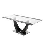 Eettafel Aleksa glas/hoogglans zwart