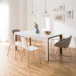 Gestoffeerde stoelen Vio Bar deels massief essenhout/ijzer - Wit/walnoothout