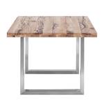 Table Gallipoli Chêne sauvage massif - Chêne sauvage - 180 x 100 cm - Acier inoxydable