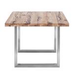 Eettafel Gallipoli massief wild eikenhout - Wild eikenhout - 220 x 100 cm - Roestvrij staal