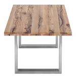 Eettafel Gallipoli massief wild eikenhout - Wild eikenhout - 220 x 100 cm - Roestvrij staal