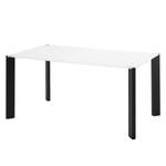 Table Gavoi Verre / Acier - Blanc / Noir - 160 x 90 cm