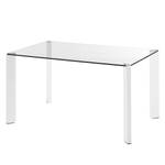 Table Gavoi Verre / Acier - Blanc - 140 x 90 cm