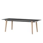 Table Helvig I Chêne partiellement massif - Anthracite / Chêne - 220 x 95 cm