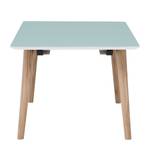 Table Helvig I Chêne partiellement massif - Bleu clair / Chêne - 170 x 95 cm