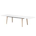 Table Helvig I Chêne partiellement massif - Blanc / Chêne - 170 x 95 cm