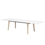 Table Helvig I Chêne partiellement massif - Blanc / Chêne - 220 x 95 cm