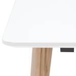 Table Helvig I Chêne partiellement massif - Blanc / Chêne - 220 x 95 cm