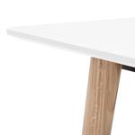 Table Helvig I Chêne partiellement massif - Blanc / Chêne - 220 x 95 cm