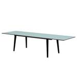 Table Helvig II Chêne partiellement massif - Bleu clair / Noir - 170 x 95 cm