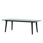 Table Helvig II Chêne partiellement massif - Bleu clair / Noir - 220 x 95 cm