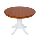 Eettafel Hermia deels massief rubberboomhout - Bruin/wit