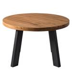 Table Kikwit Chêne massif / Métal - Chêne / Noir - Diamètre : 120 cm