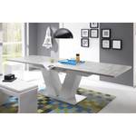 Eettafel Kirby (met uitschuiffunctie) Grijs - Wit - Plaatmateriaal - 180 x 79 x 90 cm