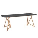 Table Koza Chêne massif / Linoléum - Anthracite / Chêne - 160 x 90 cm