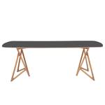 Table Koza Chêne massif / Linoléum - Anthracite / Chêne - 160 x 90 cm