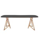 Table Koza Chêne massif / Linoléum - Anthracite / Chêne - 200 x 90 cm