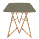 Table Koza Chêne massif / Linoléum - Vert olive / Chêne - 180 x 90 cm