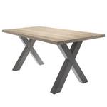 Eettafel Leeton III Grof gezaagd eikenhouten look - 140 x 90 cm