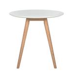 Eettafel LINDHOLM rond deels massief eikenhout - Wit - Diameter: 80 cm