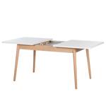 Table extensible LINDHOLM Extensible - Partiellement en chêne massif - Blanc - 140 x 90 cm