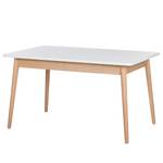 Table extensible LINDHOLM Extensible - Partiellement en chêne massif - Blanc - 140 x 90 cm