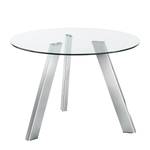 Table Lolove Verre / Acier - Chrome - Ø 110 cm